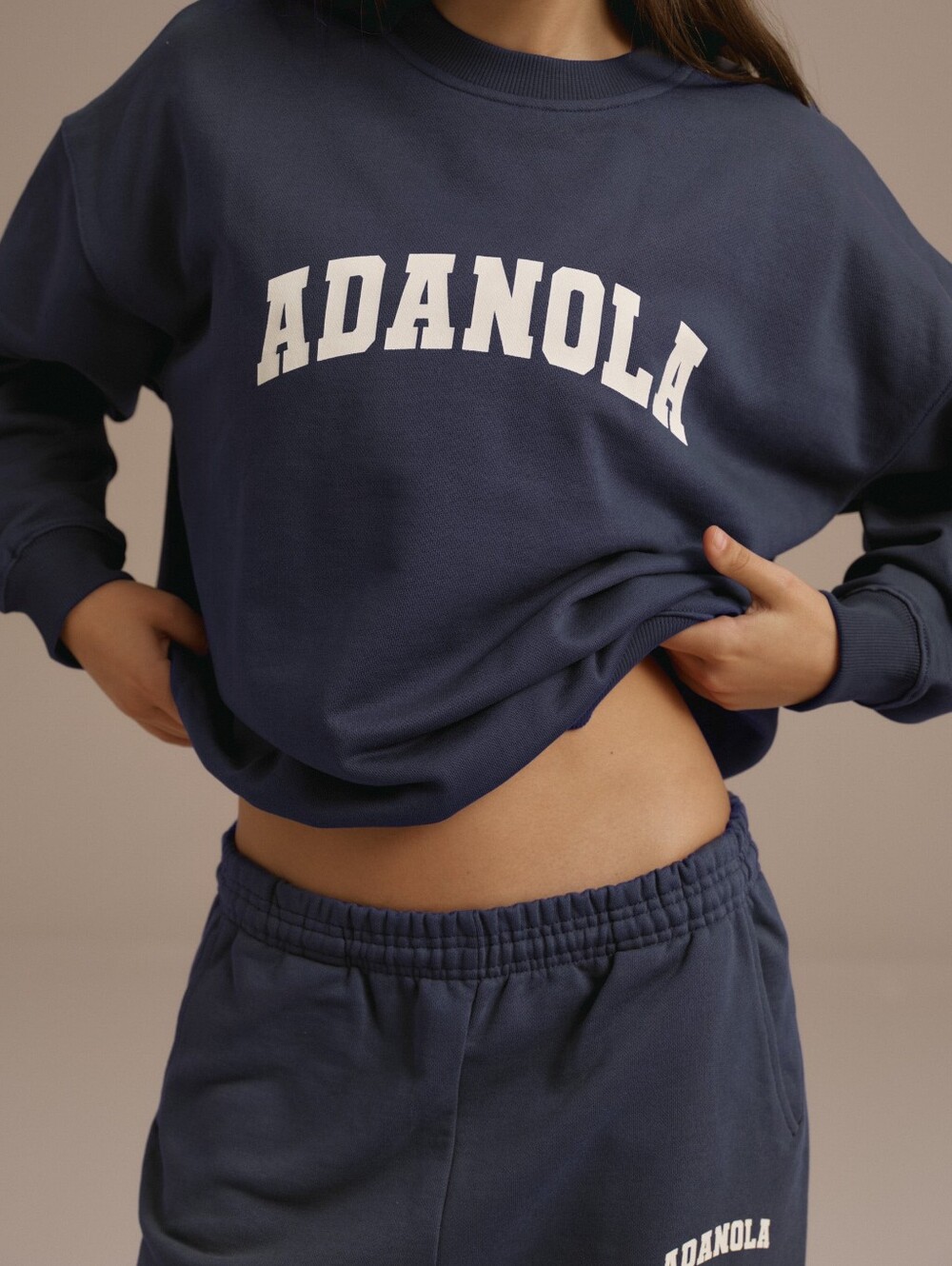 Adanola Varsity Oversized Sweatshirt - Washed Midnight Blue